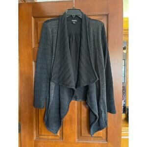 Lucky Brand mixed media asymmetrical open front cardigan size large